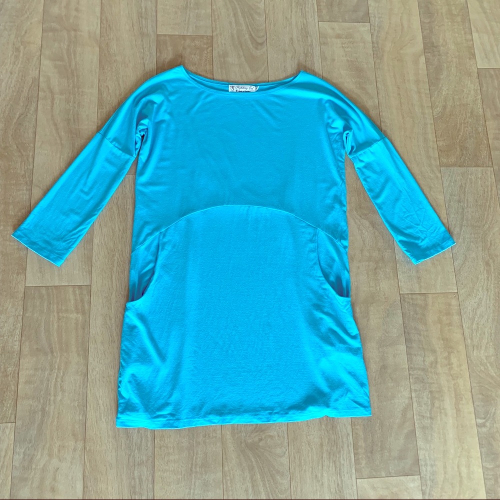 ❌SOLD❌ NWOT Fighting Eel teal long sleeve dress